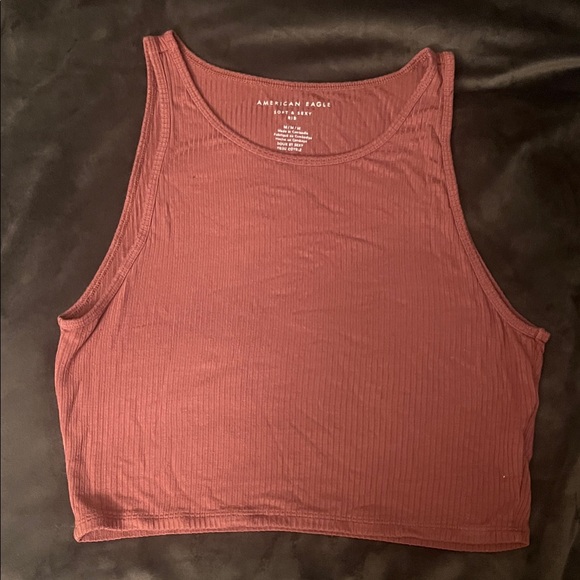 American Eagle Outfitters Maroon Crop Top - Picture 1 of 2